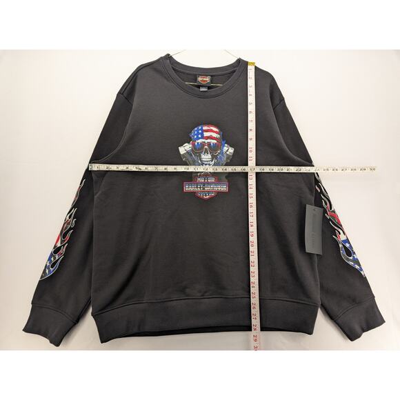 NWT Harley Davidson H-D American Pride Fleece Crew in Black size Large - Picture 7 of 8
